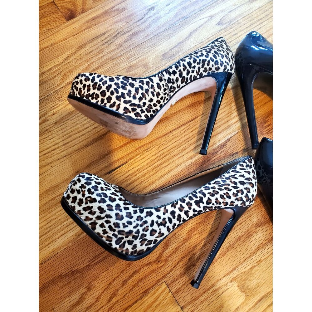 Lot of 2 Womens High Heel Pumps Leopard Print & Black Patent 5-Inch Heels Size 9 - Picture 3 of 16